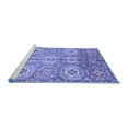 thumbnail image 2 of Ahgly Company Machine Washable Indoor Rectangle Abstract Blue Modern Area Rugs, 2' x 4', 2 of 4