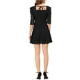 thumbnail image 3 of INSPIRE CHIC Women's Square Neck Lace Puff Sleeve Dress Black XS, 3 of 6