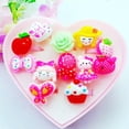 thumbnail image 2 of LOLIPPYY 6Pcs Jewelry Toy for Kids Multi-colored Resin Various Shapes Toddler Rings Tea Party Pretend Play, 2 of 8