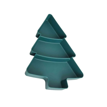 

Fnochy White Christmas Tree Plates Chip & Dip - Christmas Tree Shape White Plastic Divided Appetizer Serving Tray Candy Snack Salad Desserts Dried Fruit Nuts Plate for Home Office Party