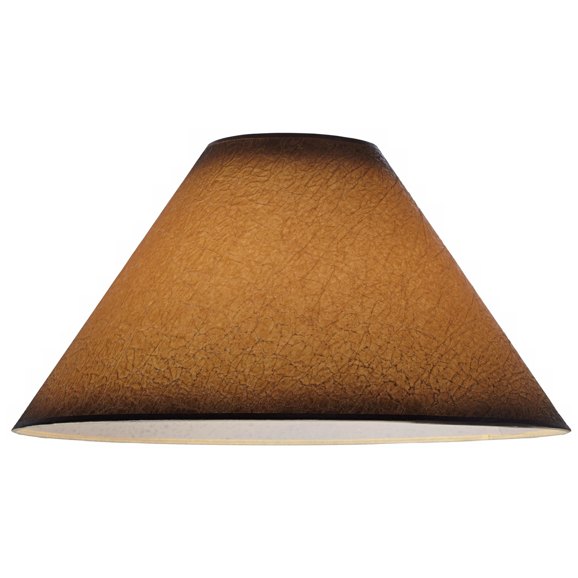Springcrest Distressed Faux Paper Large Lamp Shade 6" Top x 19" Bottom x 12" Slant x 10.25" High (Spider) Replacement with Harp and Finial