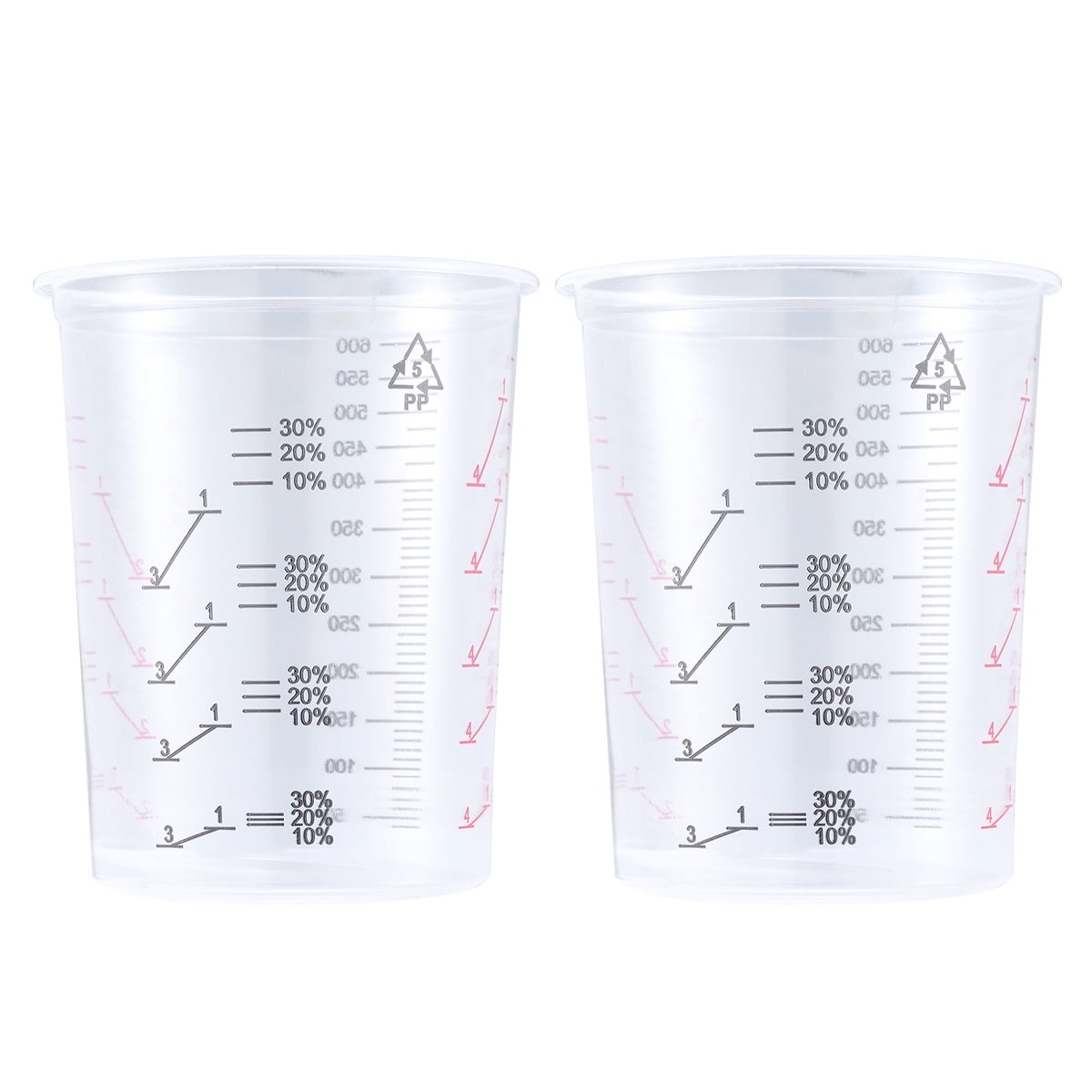 NUOLUX Measuring Cup Cups Mixing Resin Paint Epoxy 600Ml Scale Sticks
