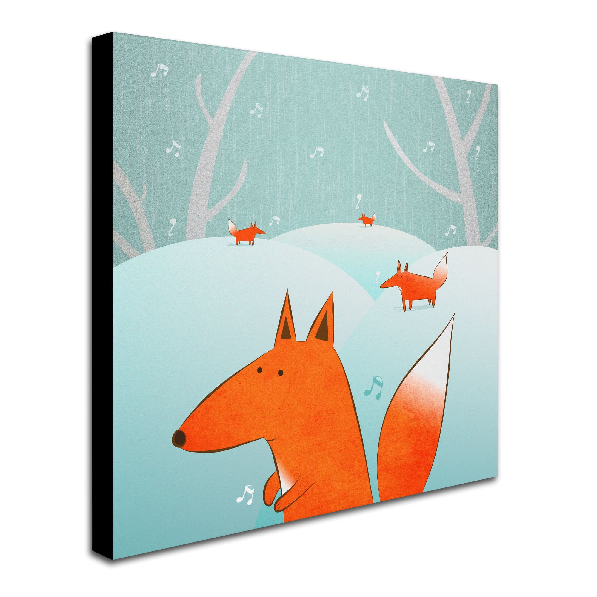 Trademark Fine Art "Winter Foxes" Canvas Art by Carla Martell