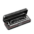thumbnail image 1 of 26-27 10 Hole 20 Harmonica Blues Deluxe Harmonica Beginner C Harmonica - Black, 1 of 3