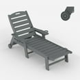thumbnail image 1 of Chaise Longue d'Extérieur Avec/sans Roues, Grande Chaise Longue d'Extérieur Réglable à 5 Positions avec Porte-Gobelet, Chaise Longue de Patio en Résine HDPE pour Bord de Piscine pour Terrasse, Patio, Cour Arrière, 1 of 7