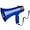 Blue, variant on Portable Megaphone Bullhorn 20 Watt Power Megaphone Speaker Voice and Siren/Alarm Modes with Volume Control and Strap (Black)