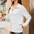 thumbnail image 3 of HAiming Womens Oversize Half Zip Sweatshrits Casual Long Sleeve Pullover Tops Fall Basic Fashion Blouse, 3 of 7