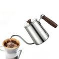 thumbnail image 1 of Cafetera de acero inoxidable de 600 ml Cuello de cisne Caño largo y estrecho Vierta sobre la olla Mango de Caño de flujo anti-escaldado para ca Plata Soledad hervidor de café, 1 of 8