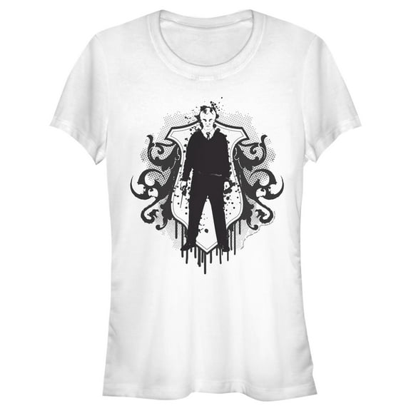 Junior's Harry Potter Draco Malfoy Splatter Print Graphic Tee White Large