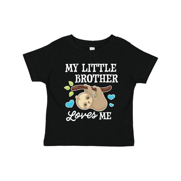 Inktastic My Little Brother Loves Me with Sloth and Hearts Boys or Girls Toddler T-Shirt