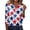 Watermelon Red #010, variant on 250th Anniversary USA Shirts Women Plus Size 3/4 Sleeve T-Shirts Casual American Flag Print Tops 4th of July Celebration Party Pullover Independence Day Patriotic V Neck Blouses Beige M