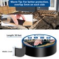 thumbnail image 3 of Joist Tape for Decking, 2" x 50' Butyl Joist Tape, Black Waterproof, Anti-Corrosion, Self-Adhesive Deck Joist Flashing Tape for Deck, Joists, Beams Protection, 2 Rolls, 3 of 6