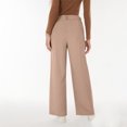 thumbnail image 6 of YIFUNIN Women's High Waisted Wide Leg Pants, Loose Straight Leg Flowy Trousers for Office Commute, Versatile Professional Casual Wear,Beige L, 6 of 6