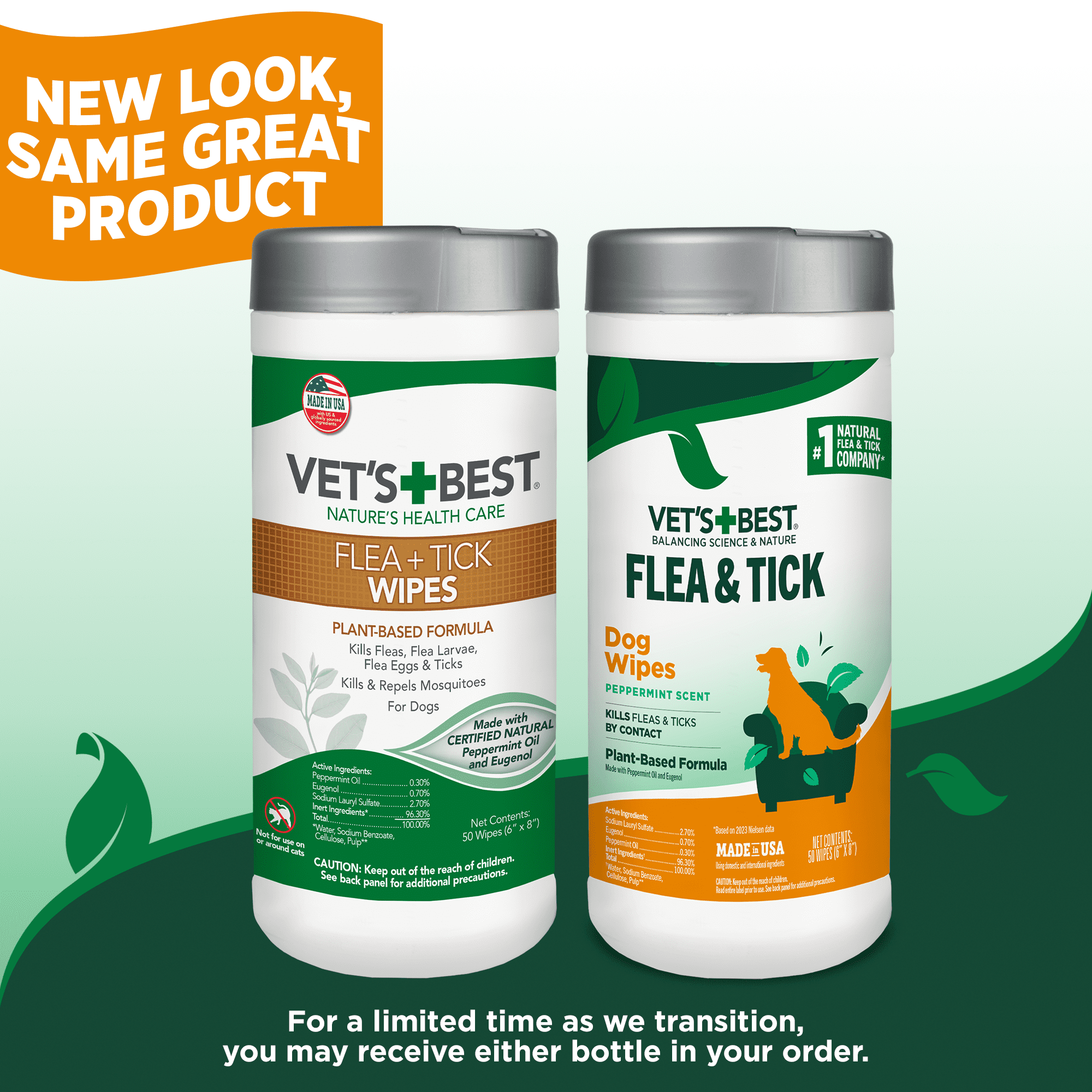 Vet's Best Flea and Tick Wipes for Dogs 50 Wipes - 12.8 oz.