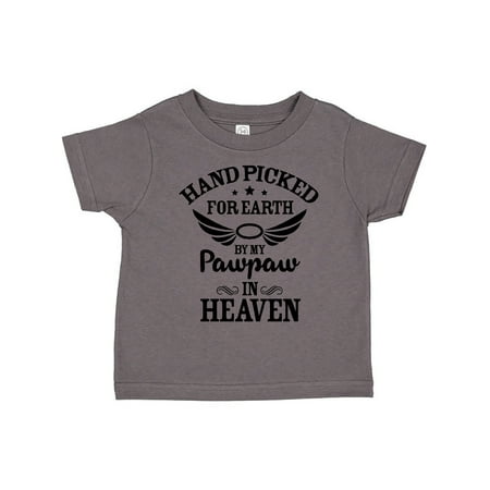 

Inktastic Handpicked for Earth By My Pawpaw in Heaven with Angel Wings Gift Toddler Boy or Toddler Girl T-Shirt