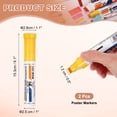 thumbnail image 2 of Uxcell Poster Markers, 2Pcs Large Capacity Permanent Huge Banners Posters Markers Bold Thick Chisel Tip Pens for Painting Drawing on Plastic Glass Wood Rock Canvas, Yellow(0.5" Tip Width), 2 of 7