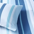 thumbnail image 4 of Peace Nest Year-Round Printed Striped Microfiber Comforter Set, Blue, King, 4 of 6