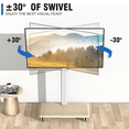thumbnail image 3 of RTVR Modern Rolling TV Stand for 32 to 70 inch Screens, White Floor Portable TV Stand with Wooden Base, 3 of 12