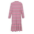 thumbnail image 3 of OGLCCG Girls Maxi Dress Striped Long Sleeve Casual Holiday Dress with Pockets for Teens Lightweight Crewneck A Line Tiered Flowy Dress 4-15 Years, 3 of 5