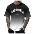 thumbnail image 1 of Playeras De Algodon Para Hombre, Camiseta Informal Retro Con Estampado Parcial De Letras Para El Día Del Padre, Cuello Redondo, Manga Corta, Primavera Y Verano, 1 of 6