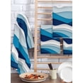 thumbnail image 2 of Blue Ombre Kitchen Dish Towels for Drying Dishes Set of 2, Modern Geometric Abstract Art Moire Waffle Weave Microfiber Hand Tea Bathroom Towels Quick Dry & Absorbent Towel 15.7x23.6, 2 of 7