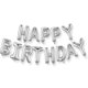 thumbnail image 1 of Pancarta plateada con globos del alfabeto colgante de feliz cumpleaños. Afortunado Sencillez, 1 of 5
