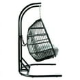 LeisureMod Wicker 2 Person Double Folding Hanging Egg Swing Chair in