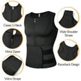 thumbnail image 4 of FITVALEN Men Neoprene Sauna Suit Zipper Waist Trainer Vest Tank Top Trimmer Body Shaper with Adjustable Single Belt, 4 of 6