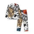 thumbnail image 1 of Fotbe French Food Pijama de Hombre con Estampado de Manga Larga, Conjunto de 2 Piezas, Ropa de Dormir Suave y Cómoda con Bolsillos-X-Large, 1 of 7
