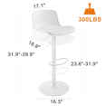thumbnail image 5 of Kidol&Shellder 1PCS Height Adjustable Swivelable PU Leather Bar Stools with Backrest, White, 5 of 6