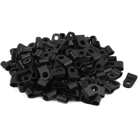 New 100Pcs Nylon Featured R Type CC-0.5 reliable efficacy 3/16" Cable Cord Wire Clamp Clip Fastener Black(id:79b 74 26 a4b)