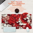 thumbnail image 4 of Desk Pad, Red and White Flowers Desk Mat, Retro Red Floral Large Gaming Mouse Pad, 31.5"x11.8" Extended Big Computer Keyboard Mouse Pad with Non-Slip Base and Stitched Edge, 4 of 7