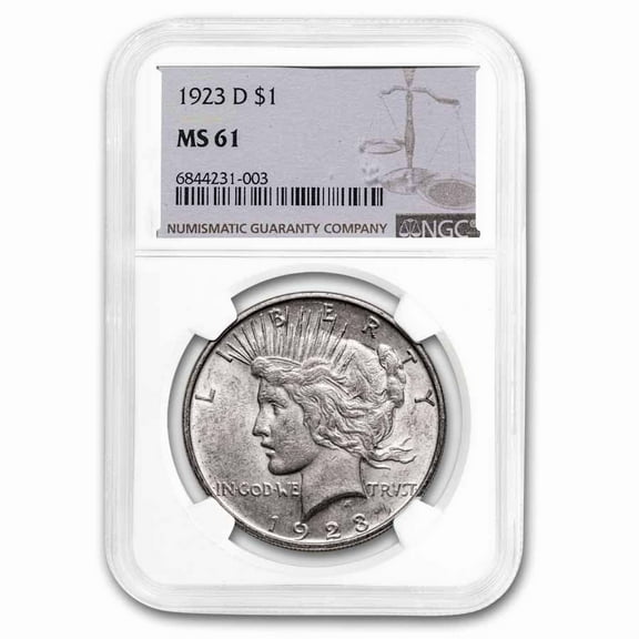 1923-D Peace Dollar MS-61 NGC
