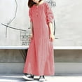 thumbnail image 3 of ZANZEA Women Casual Long Sleeve Plaid Dress Relaxed Fit Maxi Dresses, 3 of 5