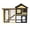 black with yellow, variant on Outdoor Wooden Small Chicken Coop with Wire Mesh,2-Tier Duck Condo with Weatherproof Brooder,Gray