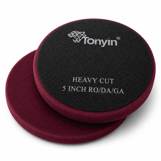 Tonyin Pad de Pulido Heavy Cut 5 Pulgadas | Esponja de Corte para Pulidora DA/Rotativa | Eliminación de Rayones y Defectos Severos | Foam Profesional