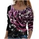 thumbnail image 1 of Moda mujer manga larga cuello redondo blusa estampada otoño casual pulóver tops Fridja  fjkfkj588, 1 of 5