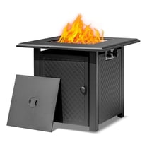 28 Inch Propane Table, 50,000 BTU Steel Gas for Outside,Outdoor Gas Firepit with Lid and Lava Rocks, Propane Firepit for Paito Garden Backyard,Add Warmth to Gatherings