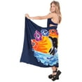 thumbnail image 4 of HAPPY BAY Women's Beachwear Summer Beach Wrap Bikini Wraps Sarong Swimwear Swim Cover up Skirt Pareo Coverups for Women One Size Navy Blue, Dolphin Floral, 4 of 4