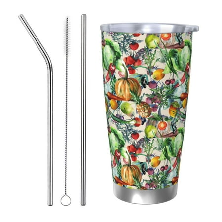 

Tideii Vegan1 for 20OZ Car Cup Stainless Steel Cold and Hot Cup with Lid Suitable for Outdoor and Home Unisex-Straw Three-piece Set