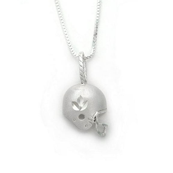 Sterling Silver Football Helmet Charm Necklace
