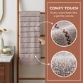thumbnail image 3 of REGALWOVEN Pure Cotton Soft Hand Towels, Wavy Stripe Highly Absorbent Towels, 2 Pack Decorative Towel Set for Bathroom, Guest Room, Holiday Light Brown 29" x 13", 3 of 7