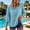 A1 Sky Blue, variant on Linen Shirts for Women Boho Tops for Women 3/4 Sleeve Blouses for Women Retro Flowy Fit and Flare Blouses Jacquard Boho Blouse Womens Peasant Tops Business Casual Tops For Women Blue L