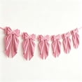 thumbnail image 2 of Velvet Bow Garland with 6 Pre Tied Bows, Christmas Hanging Decorations for Fireplace Mantel Staircase Wall Tree and Party Display, Reusable Holiday Home Decor with Adjustable Spacing, 2 of 9