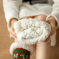 thumbnail image 4 of Liacowi Women Juniors Christmas Socks Knitting Cartoon Plush Floor Winter Socks Gift for Christmas, 4 of 4