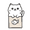 Beige Chubby Cat, variant on Yayeee 2 Pack Qtip Holder Bathroom Cotton Swab Canister with Lid Clear Dispenser Set, Cute Chubby Cat