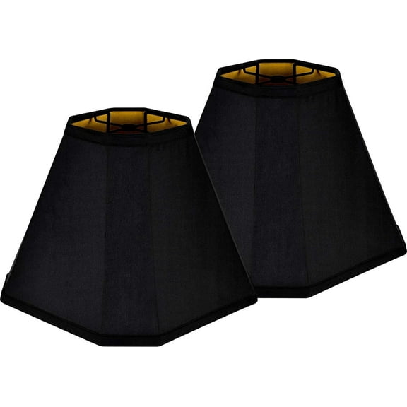 Bell Lamp Shades Set of 2 Black Scalloped Lamp Shade, Replacement Lamp Shade For Floor & Table Lamp Shade, 6.5"Top x 13"Bottom x 11.2"Slant Height x 10.5''Vertical Height(Spider), Easy Assembly