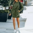 thumbnail image 4 of Ochine Women Casual Long Sleeve T Shirt Dress Waist Drawstring Mini Dress with Pockets Crew Neck Slouchy Bodycon Dress, S-XL, 4 of 6