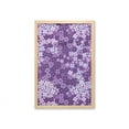 thumbnail image 1 of Flower Wall Art with Frame, Lilac Flowers Blossoms in Spring Romantic Meadow Happy Fun Countryside Print, Printed Fabric Poster for Bathroom Living Room, 23" x 35", Purple White, by Ambesonne, 1 of 2