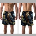 thumbnail image 3 of luoweisi Men's Beach Shorts Quick Dry Swim Trunks with Mesh Lining Cartoon Owl L, 3 of 5